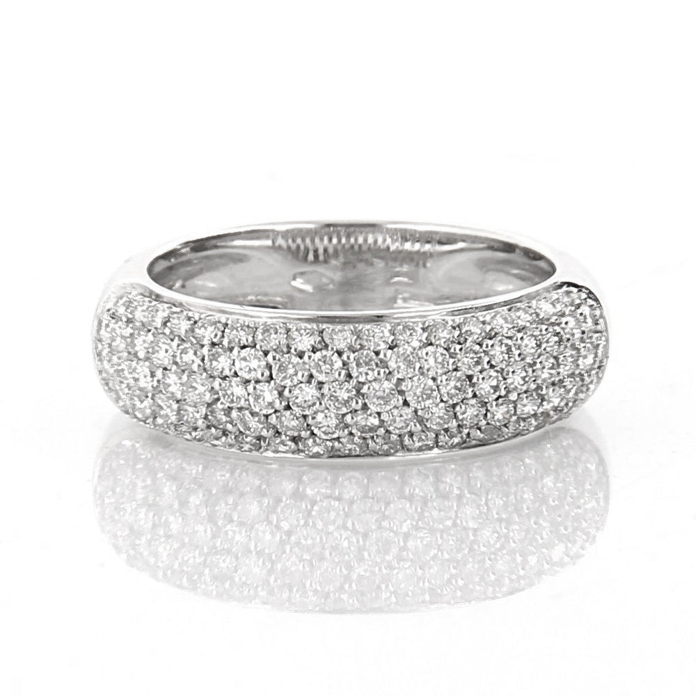 Anello Pavè Oro Bianco con Diamanti Davite & Delucchi