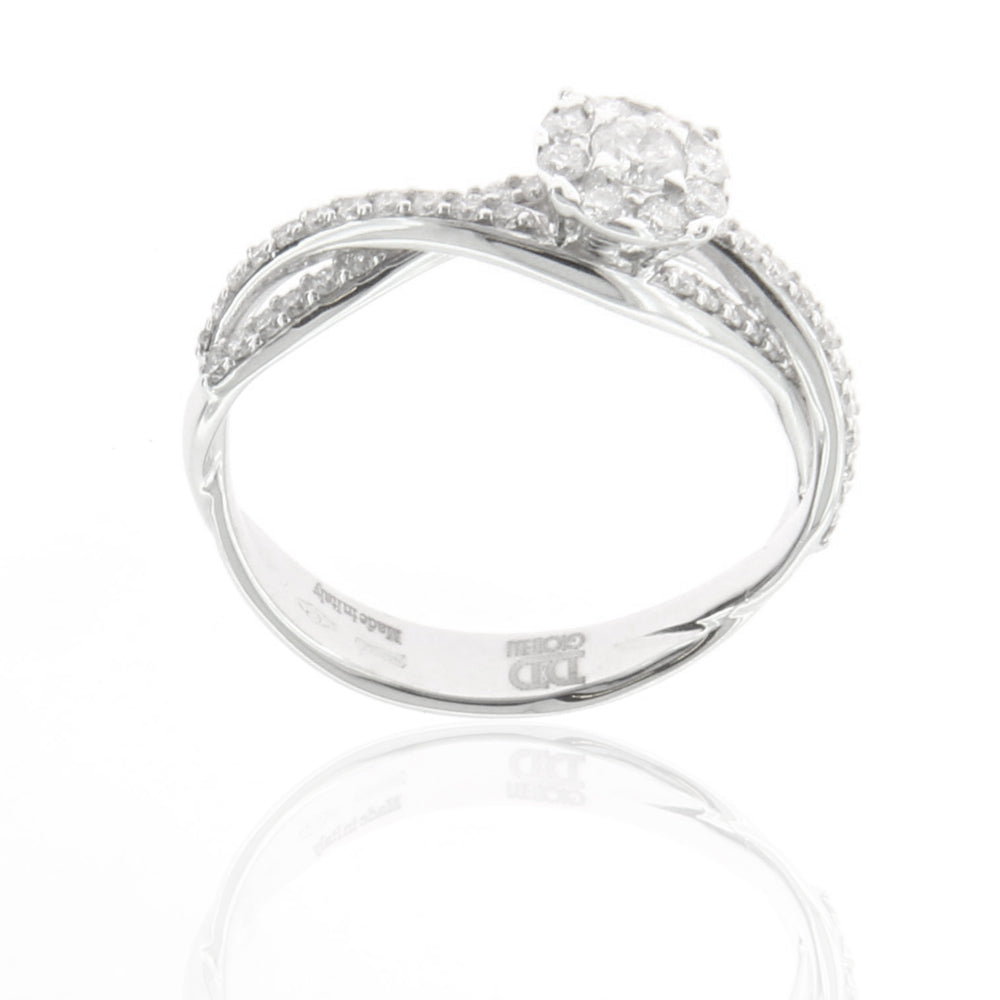Anello Solitario Oro Bianco con Diamanti Davite & Delucchi