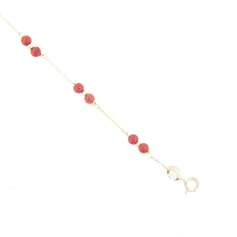 Bracciale Bambina Battesimo in Oro con Corallo