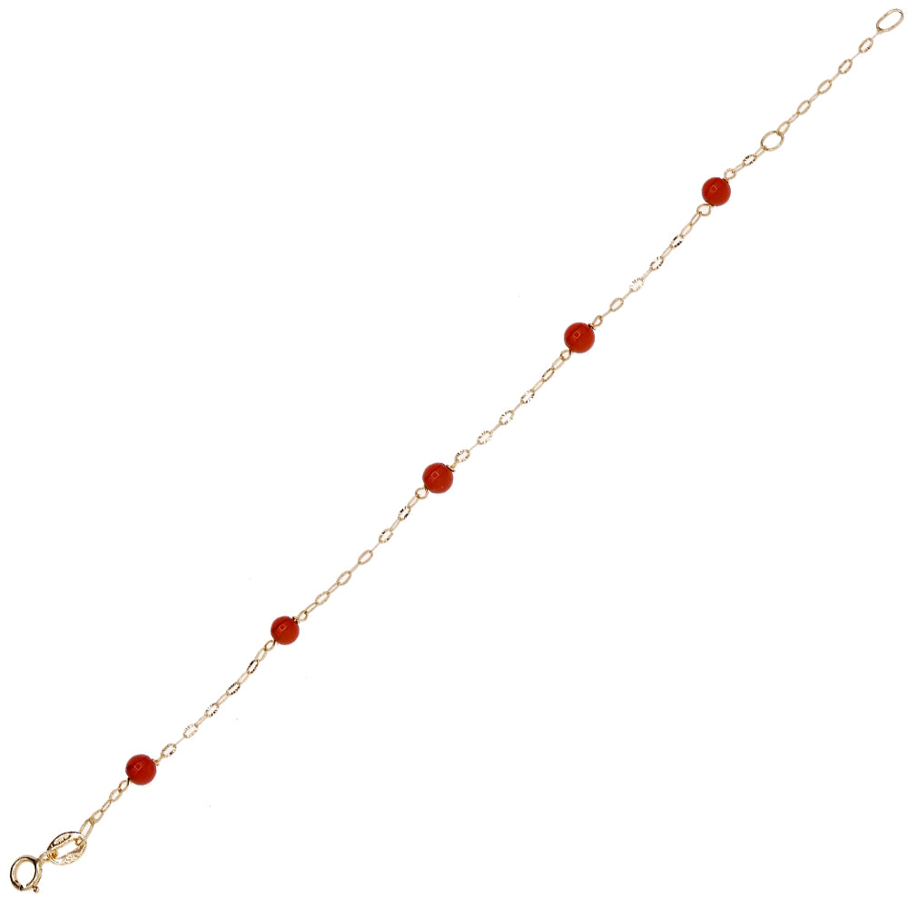 Bracciale Bambina Oro Giallo Corallo