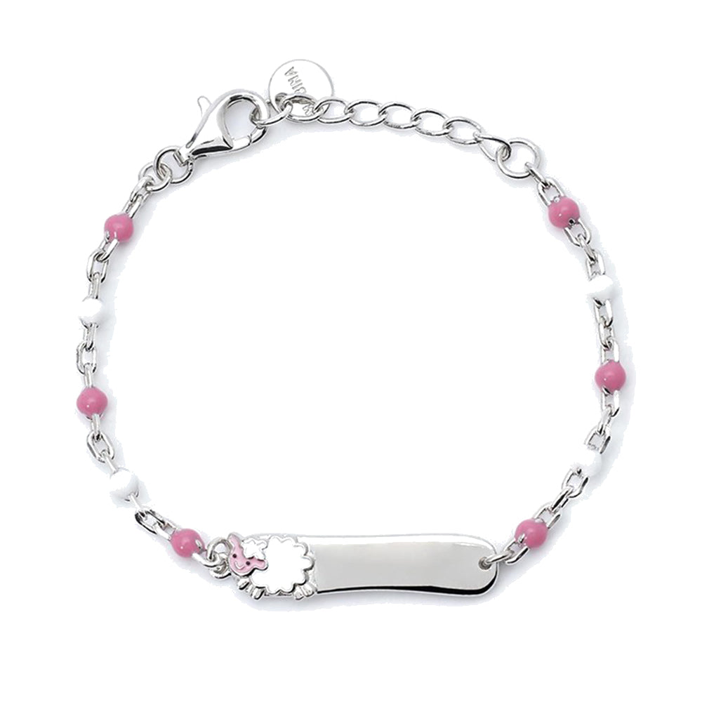 Bracciale Bambina in Argento Pecorella con Targhetta Mabina Gioielli