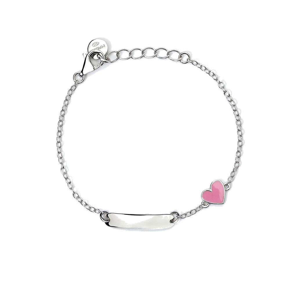 Bracciale Bambina in Argento con Cuore Targhetta Mabina Gioielli