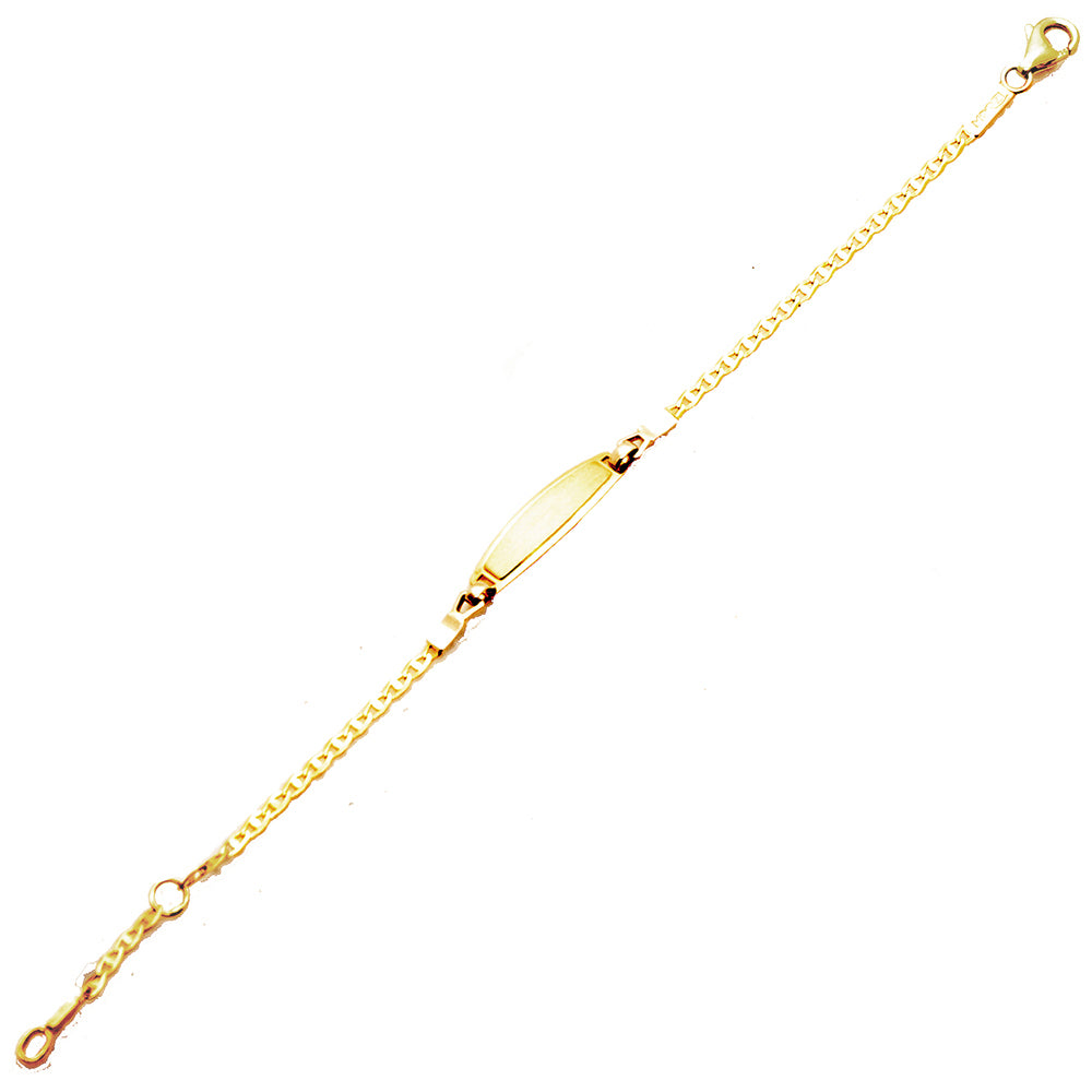 Bracciale Bambino Battesimo in Oro Bianco e Giallo con Targhetta