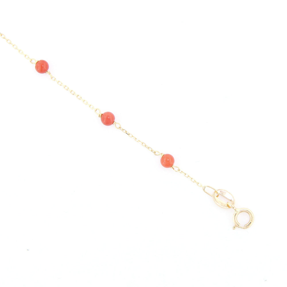 Bracciale Bambino Battesimo in Oro con Corallo