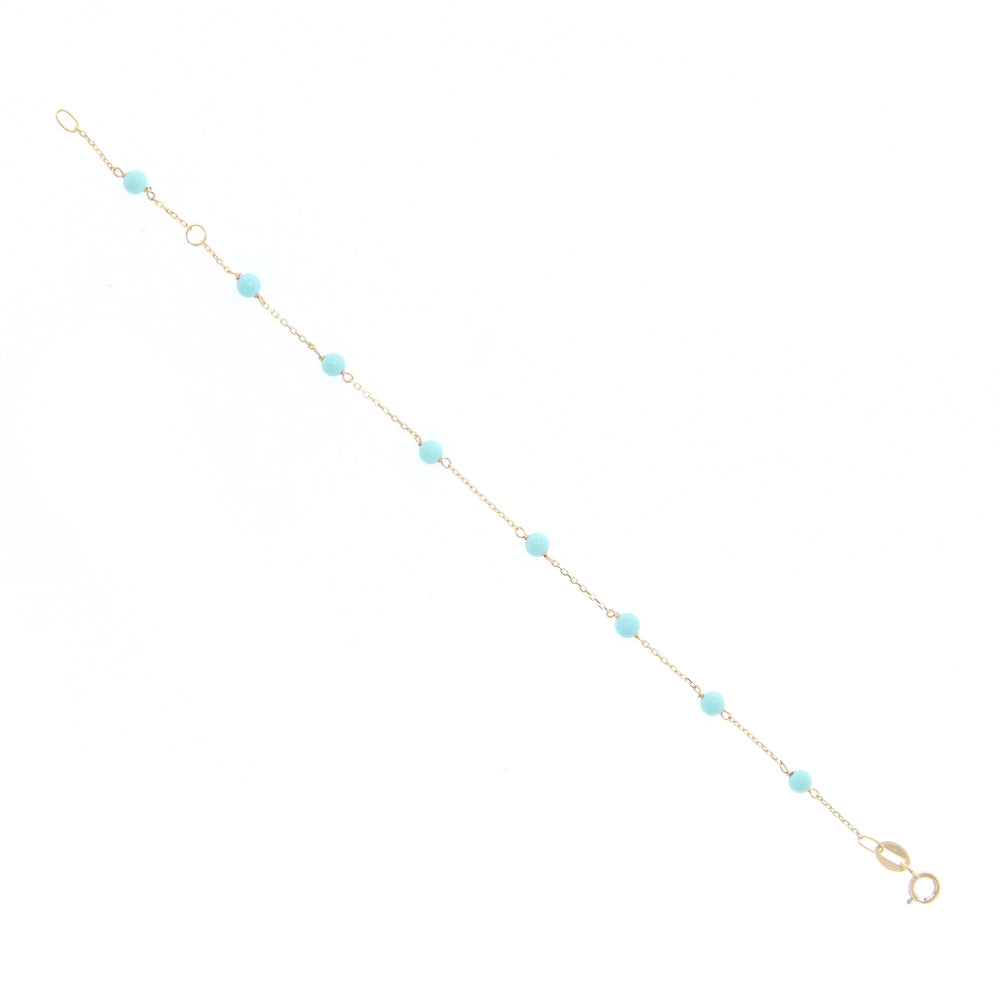Bracciale Bambino Battesimo in Oro con Turchese