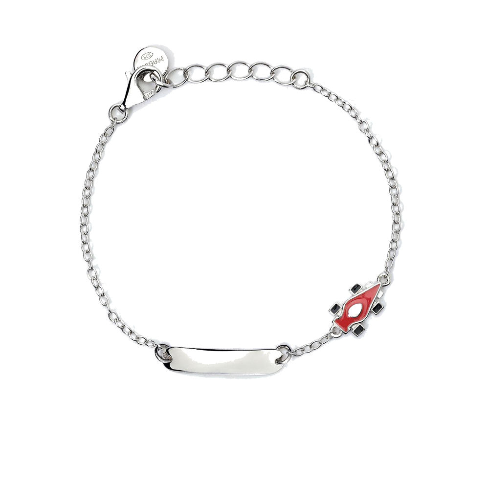 Bracciale Bambino in Argento Macchina da Corsa con Targhetta Mabina Gioielli