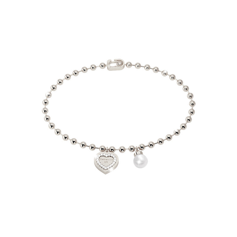 Bracciale Colore Bianco con Cuore Hollywood BHOBBB52 - Rebecca Gioielli