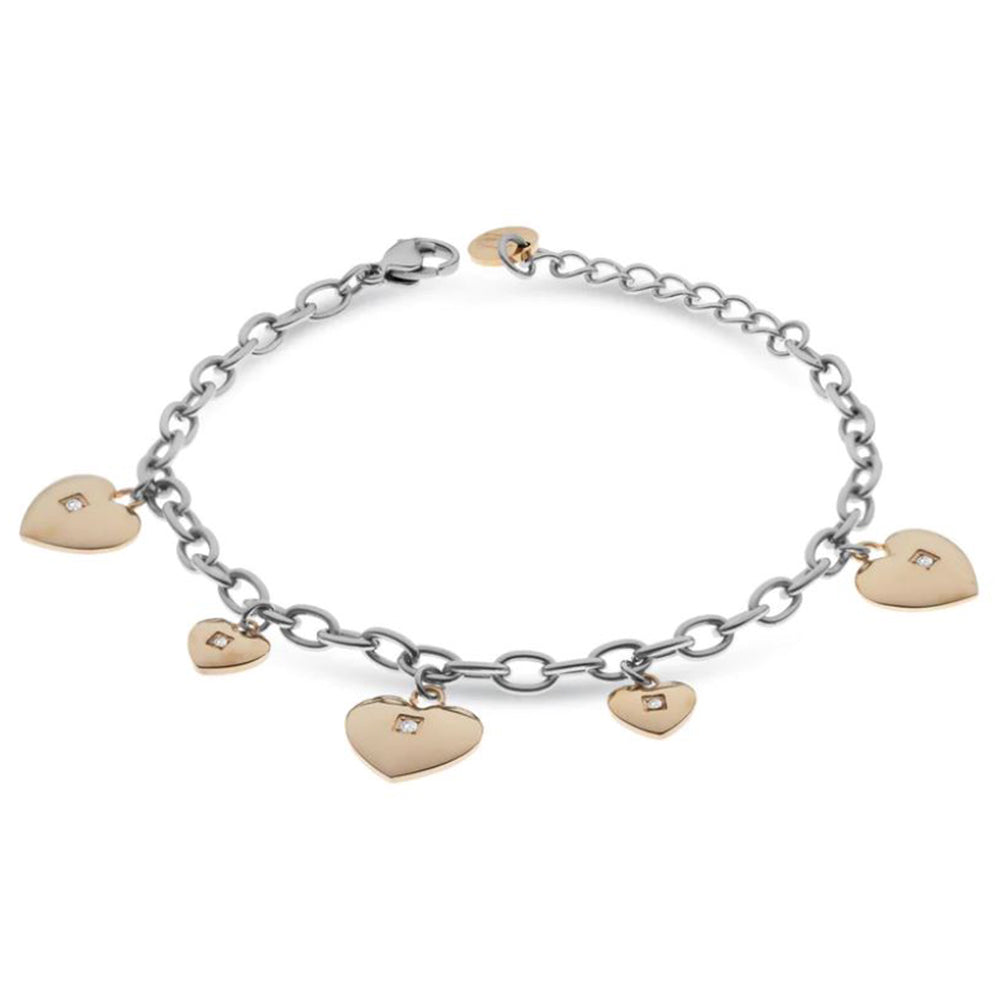 Bracciale Donna Acciaio con Cuore Rose e Cristalli Liu Jo Luxury