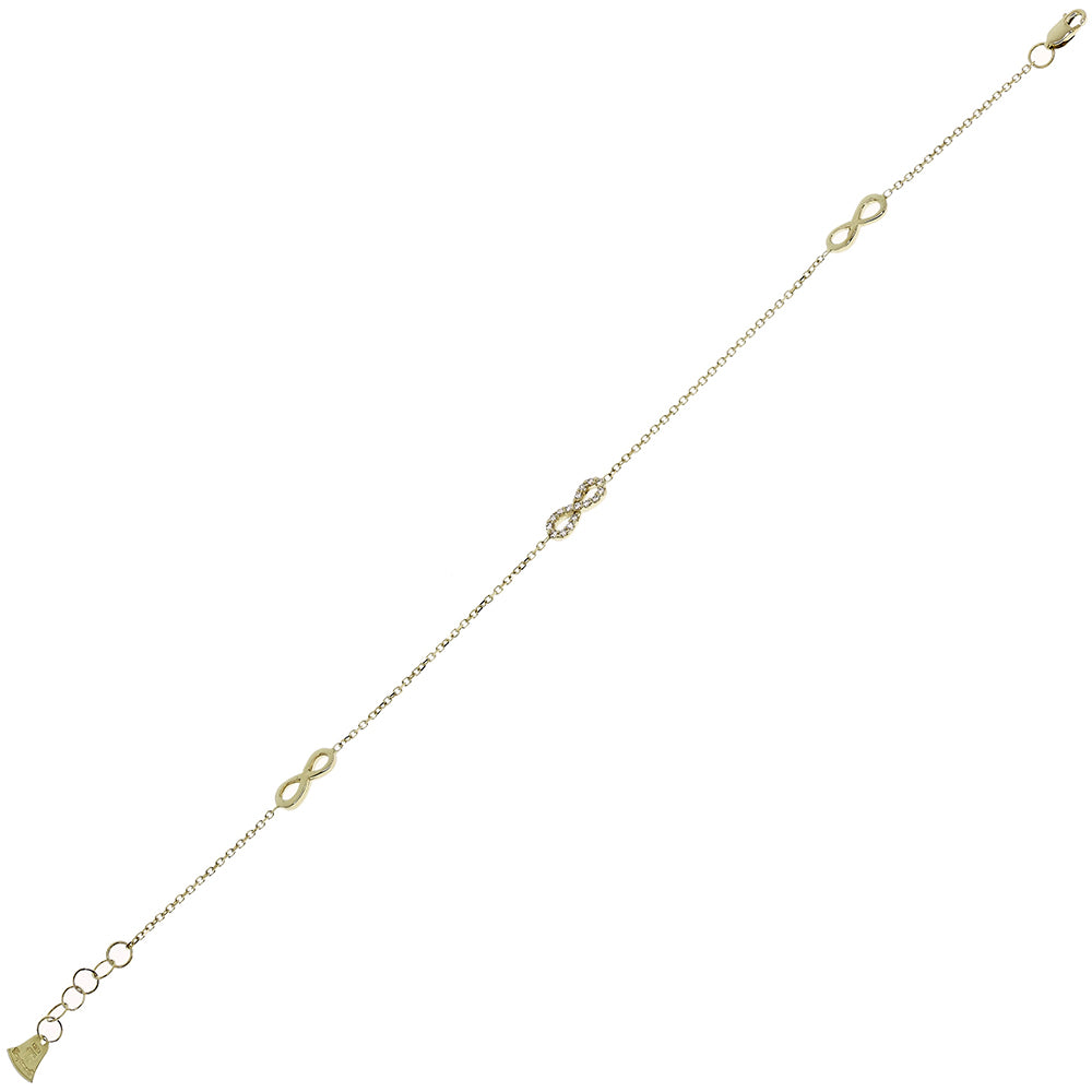 Bracciale Donna Infinito Oro Giallo con Zirconi