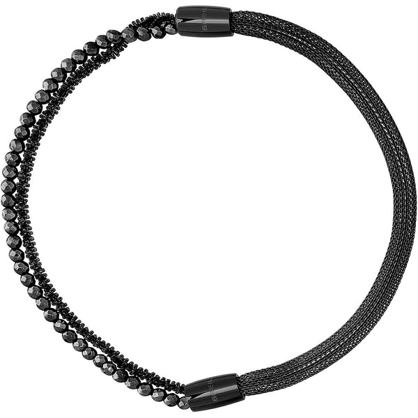 Black Crystal Bracelet For Women Breil 316L Steel Magnetic System