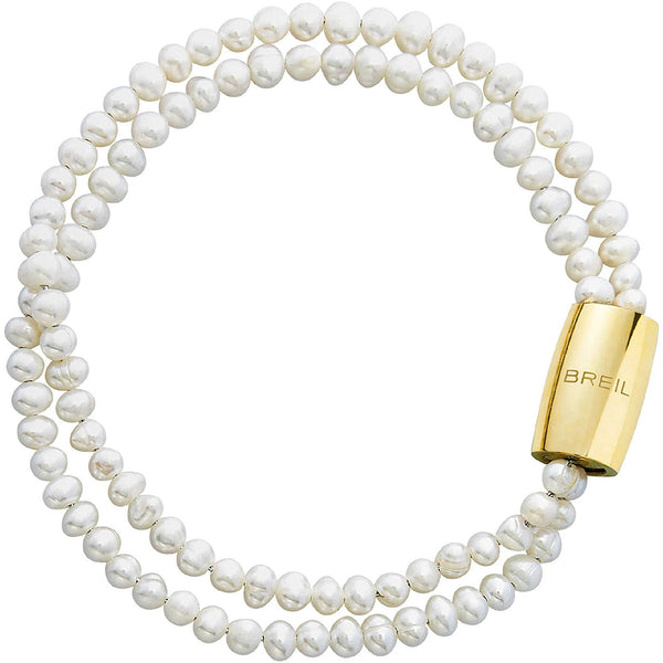 Breil Collezione MAGNETICA SYSTEM - Bracciale Donna Golden Circle In Acciaio Color Oro Con Perle D'acqua Dolce, Misura 19 - 3