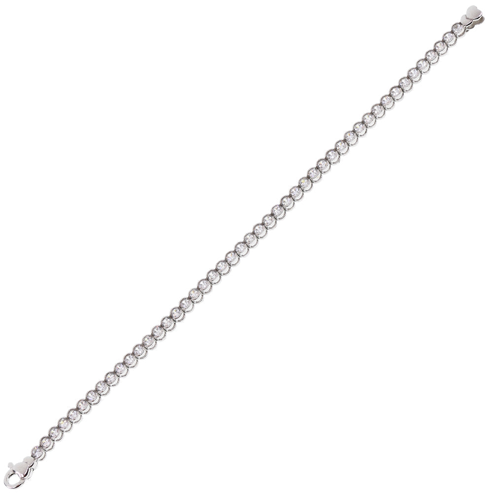 Bracciale Donna Oro Bianco Tennis con Zirconi