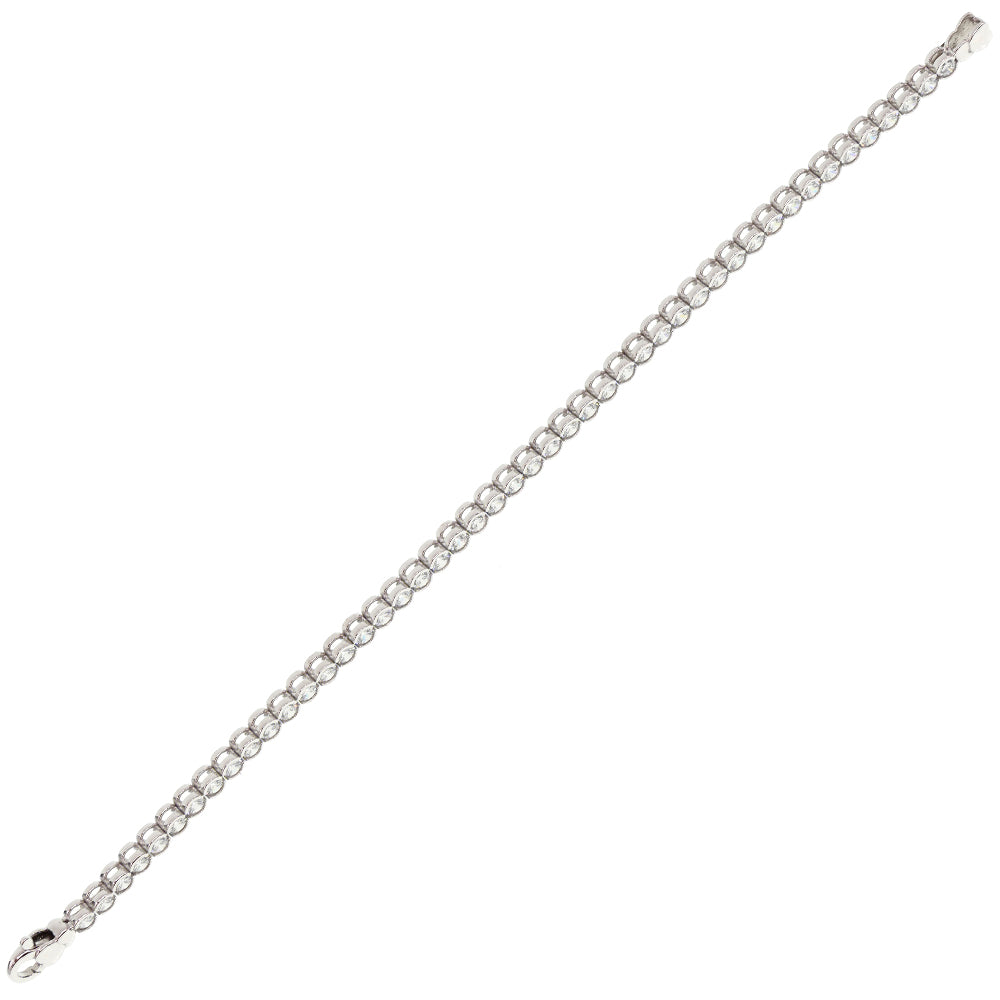 Bracciale Donna Oro Bianco Tennis con Zirconi