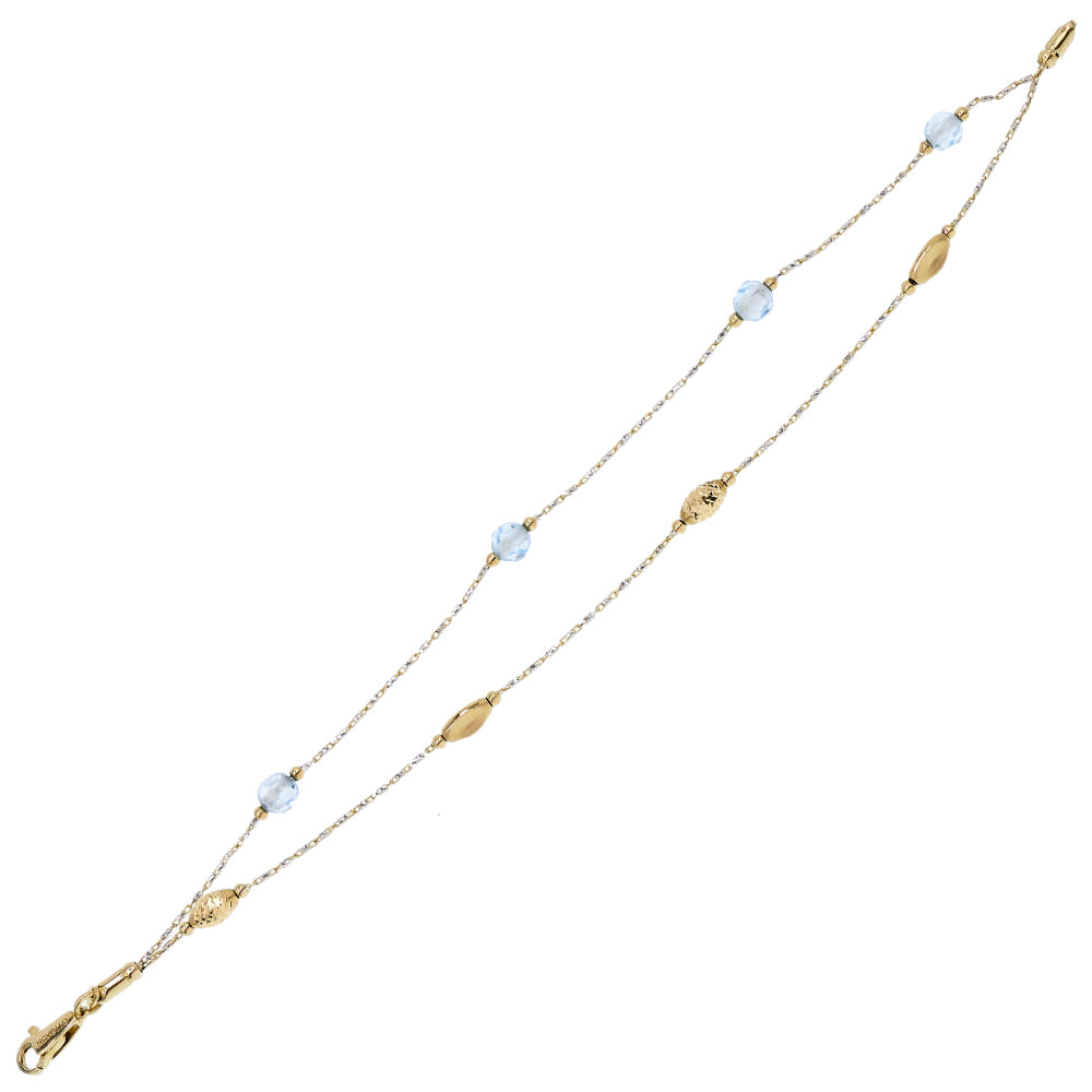 Bracciale Donna Oro Giallo e Topazio Azzurro