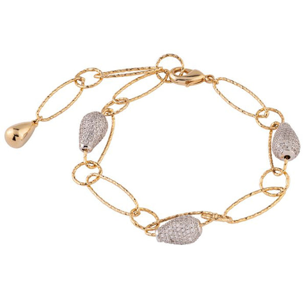 Rebecca Bracciale Donna Myworld In Bronzo Placcato Oro Con Perle, Lunghezza 17-17,5 Cm, Chiusura Moschettone