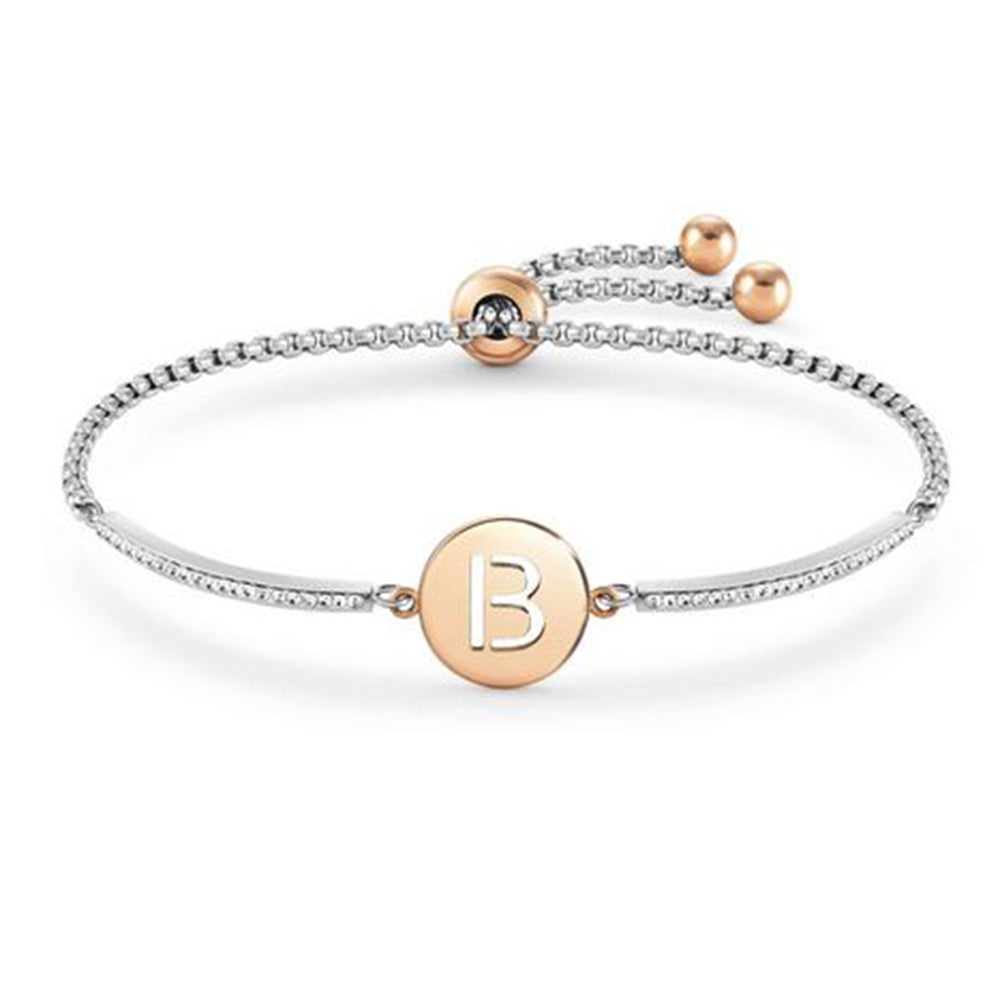 Bracciale Donna in Acciao e Cubic Zirconia Lettera B Milleluci Nomination