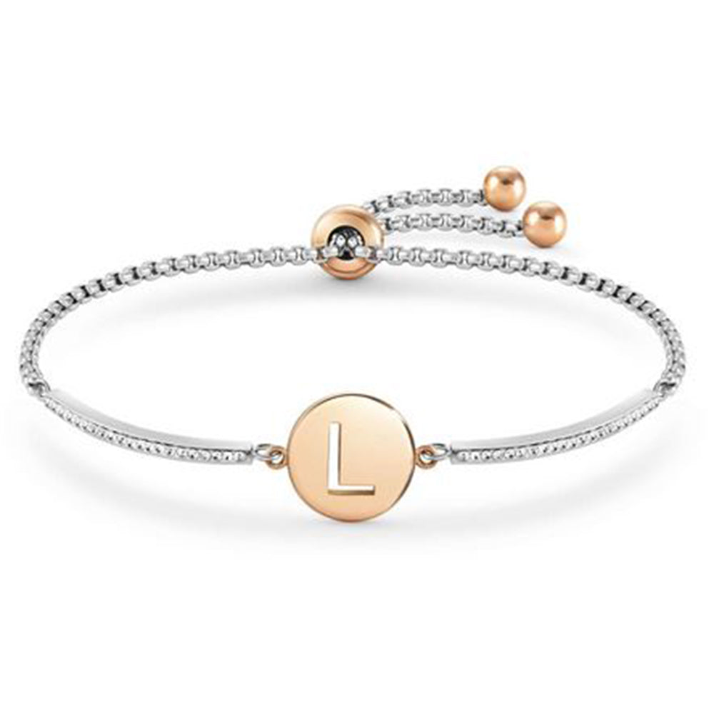 Bracciale Donna in Acciao e Cubic Zirconia Lettera L Milleluci Nomination