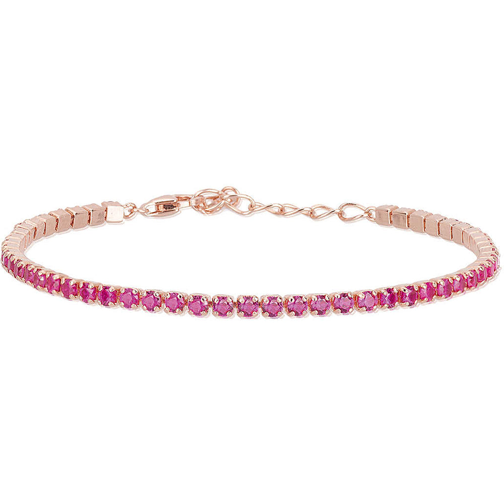Bracciale Donna in Argento Tennis Rose con Rubini Sintetici Mabina Gioielli