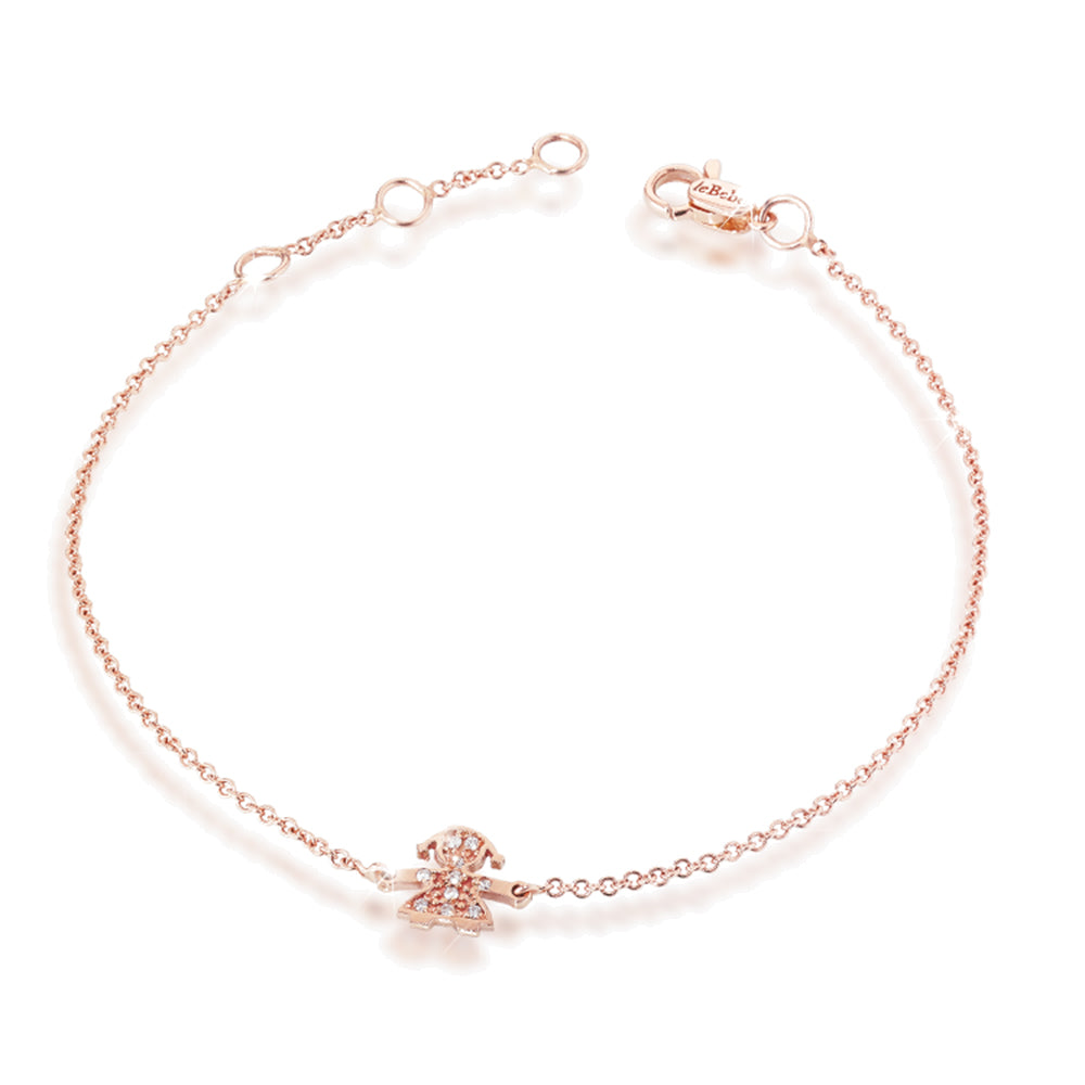 Bracciale Femminuccia Le Briciole Pavè Oro Rosa LBB328 - Le Bebè