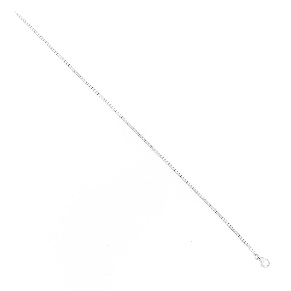 Bracciale Tennis in Oro Bianco e Zirconi