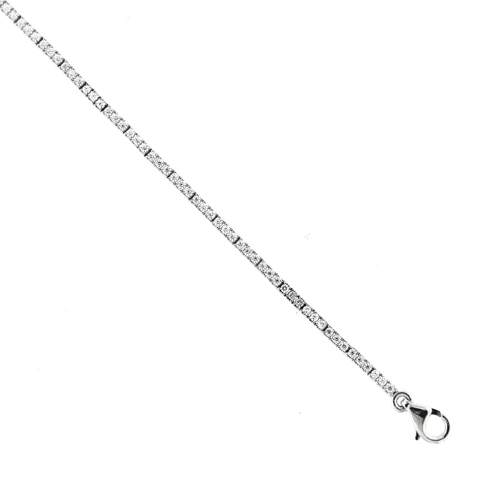 Bracciale Tennis in Oro Bianco e Zirconi