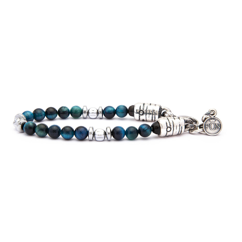 Bracciale Unisex Occhio di Tigre Petrolio e Granine Portonovo