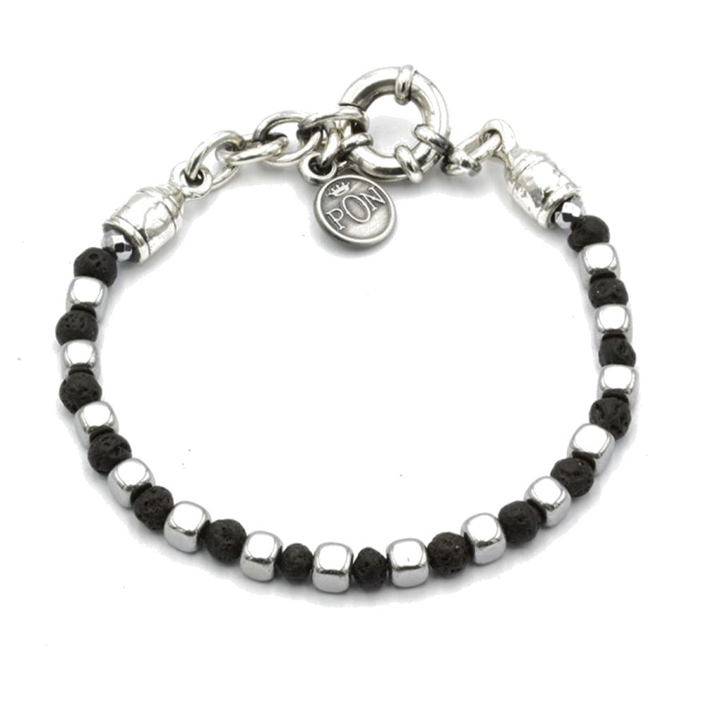 Bracciale Unisex Pietra Lavica Nera Portonovo