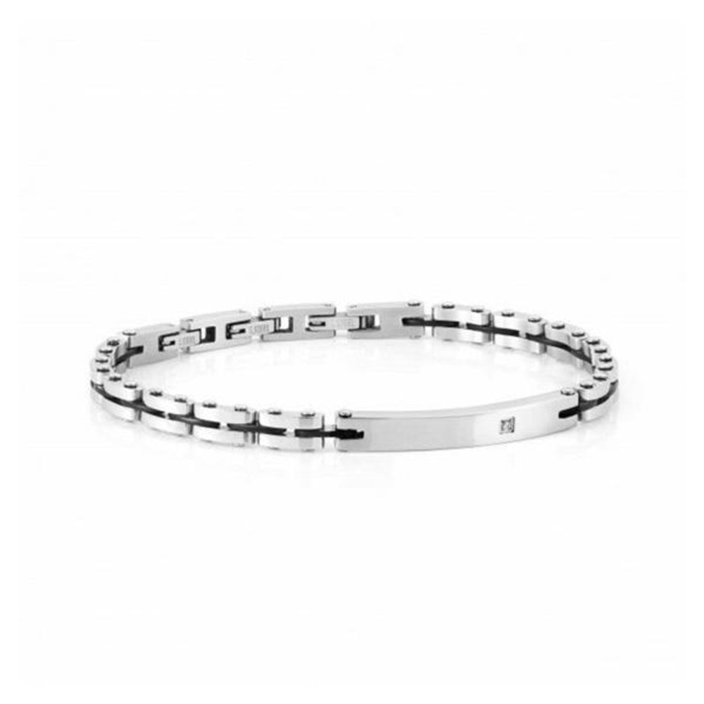 Bracciale Uomo Acciaio Strong pvd Nero Cubic Zirconia Nomination