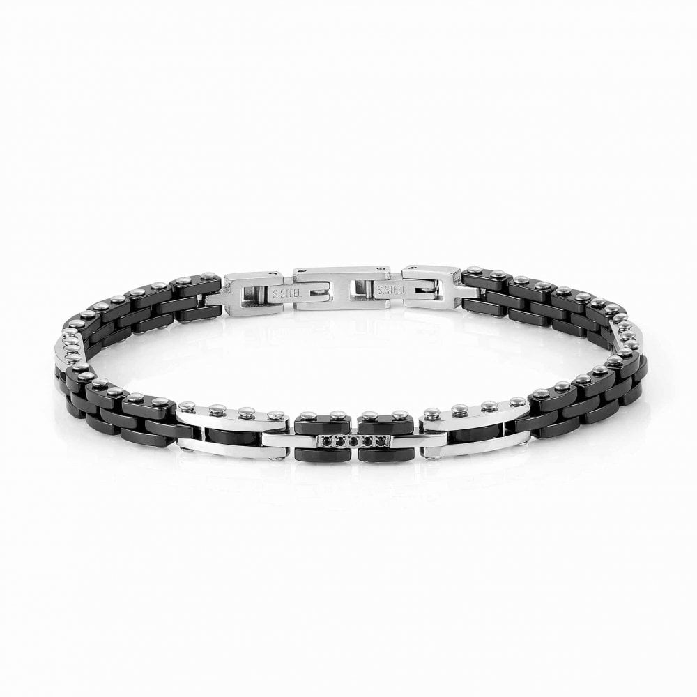 Bracciale Uomo Acciaio Strong pvd Nero Cubic Zirconia Nomination