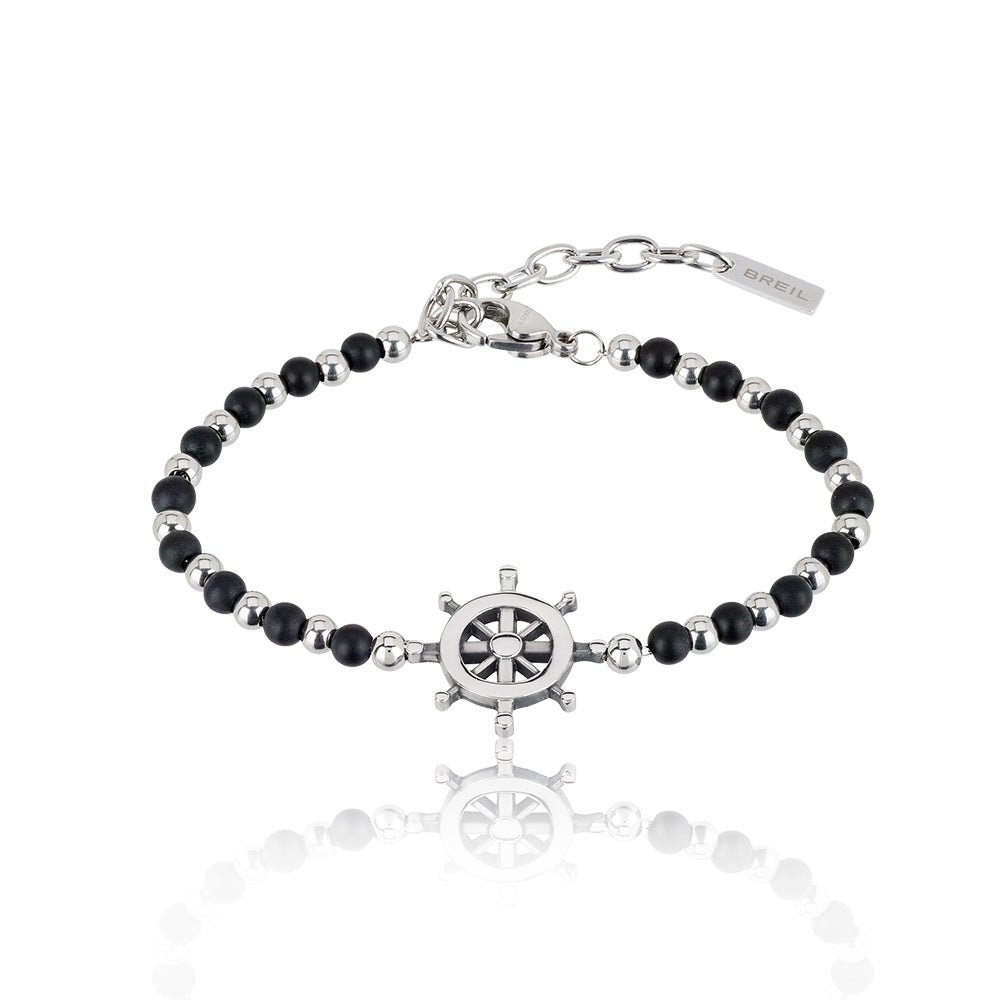 Bracciale Uomo Acciaio e Onice Nero Timone Black Onyx Breil
