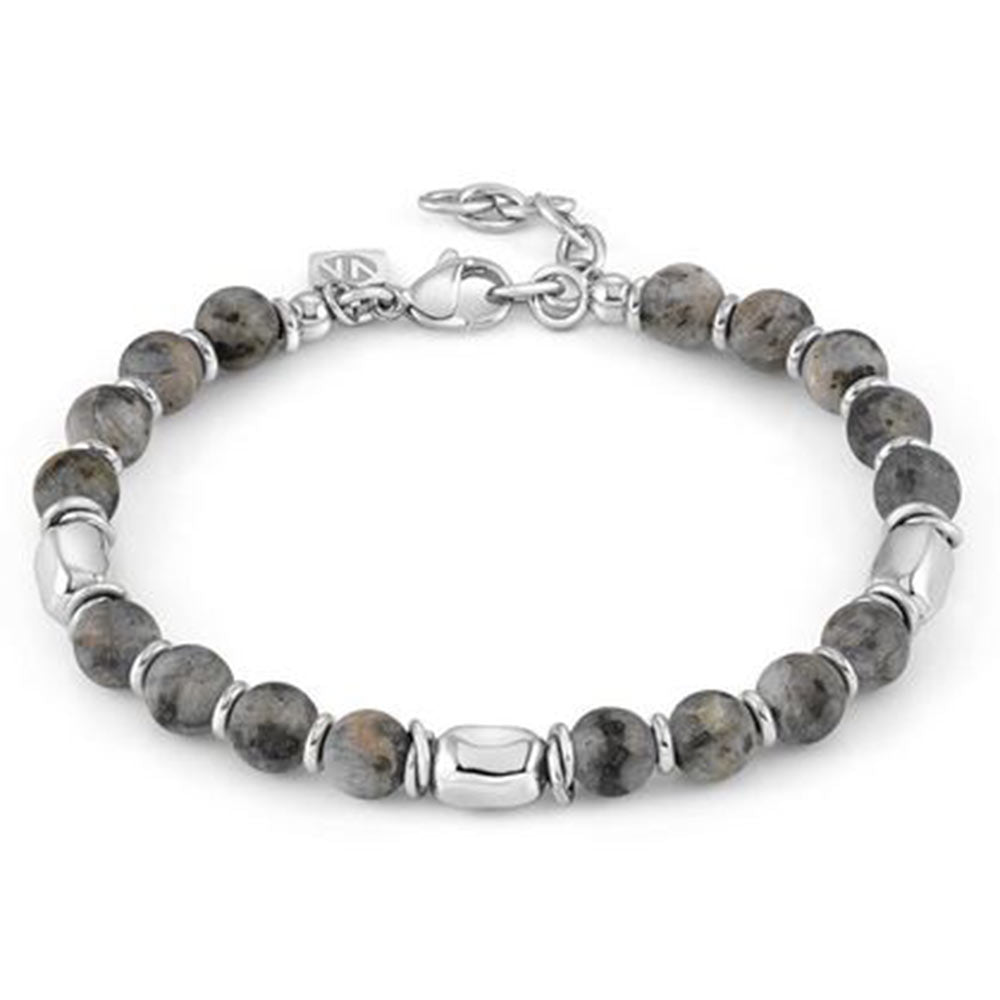 Bracciale Uomo Instinctstyle Stones Pietra Diaspro Grigio Nomination