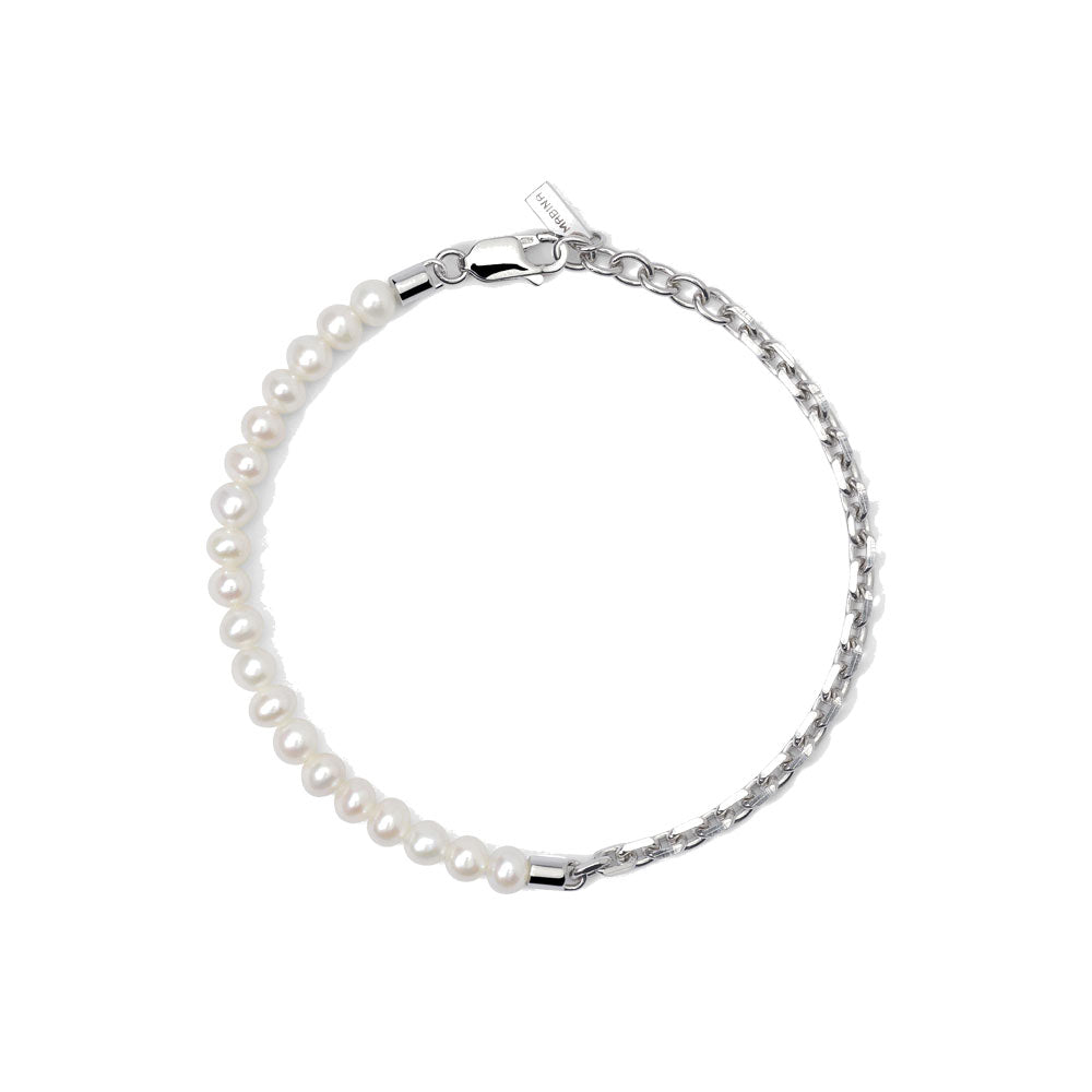 Bracciale Uomo in Argento con Catena e Perla Mabina Gioielli