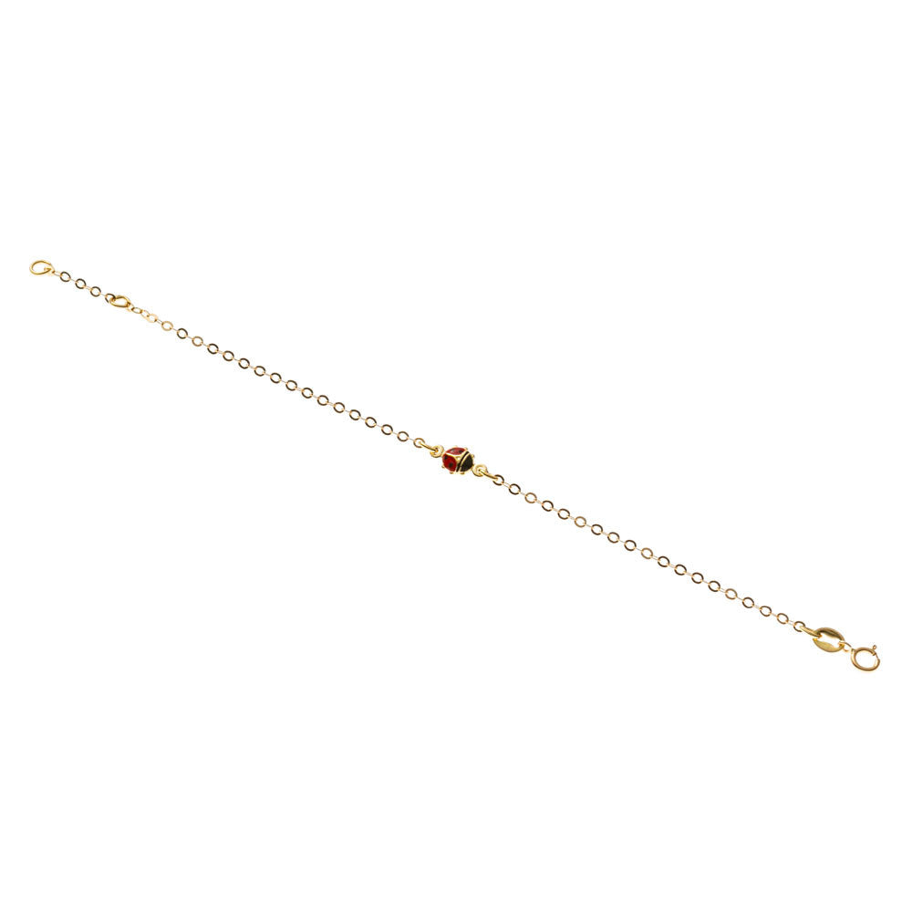 Bracciale con Coccinella Bambina Battesimo Oro