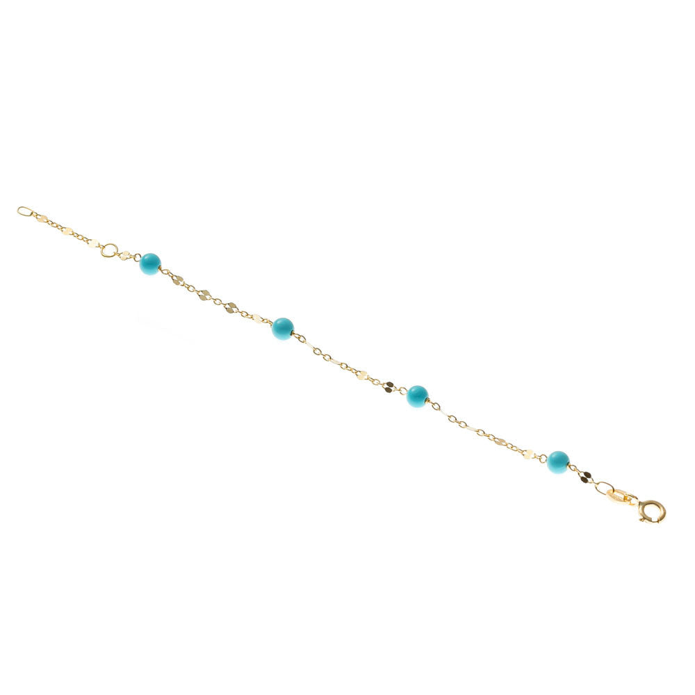Bracciale con Turchese Battesimo Oro