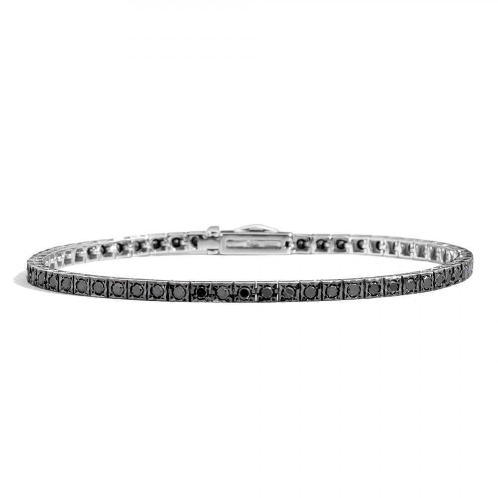 Bracciale di Diamanti Neri Tennis Face Cube Recarlo