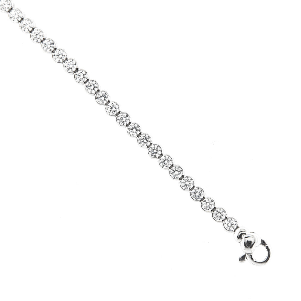 Bracciale Donna Oro Bianco Tennis con Zirconi