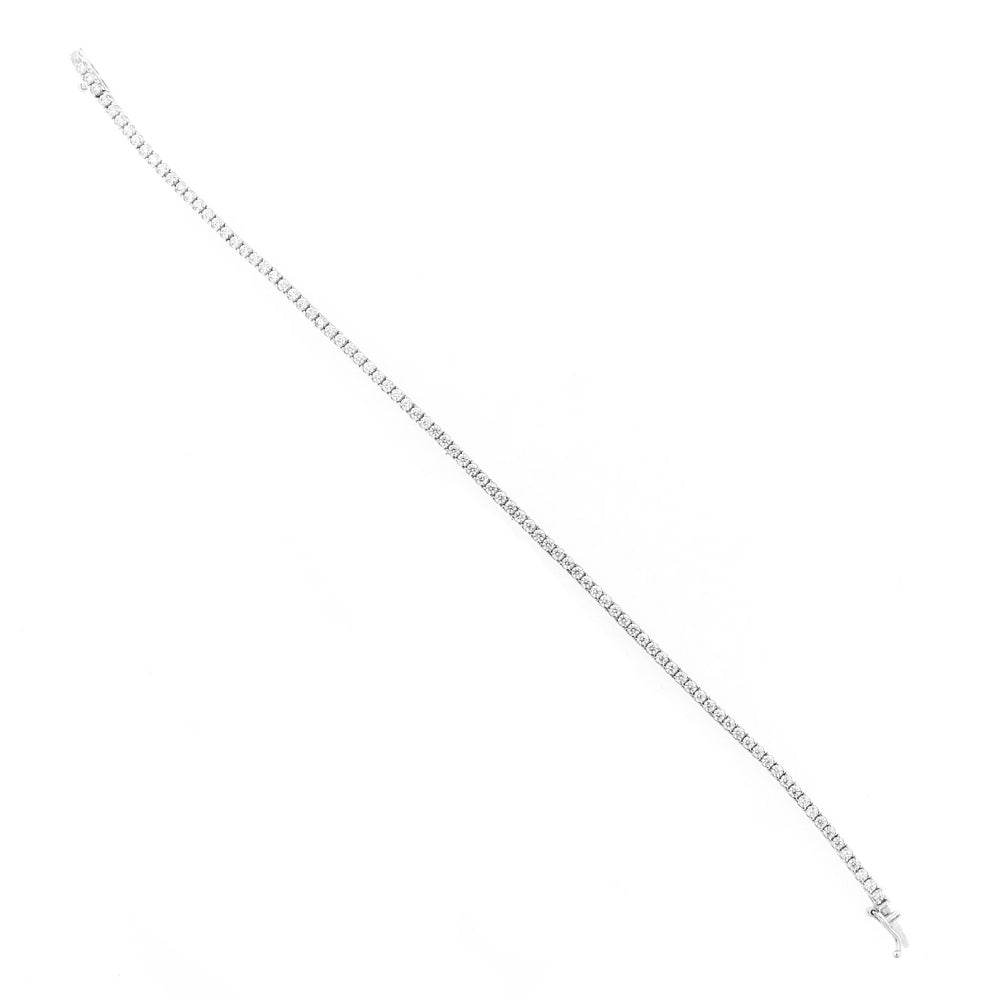 Bracciale Donna Oro Bianco Tennis con Zirconi