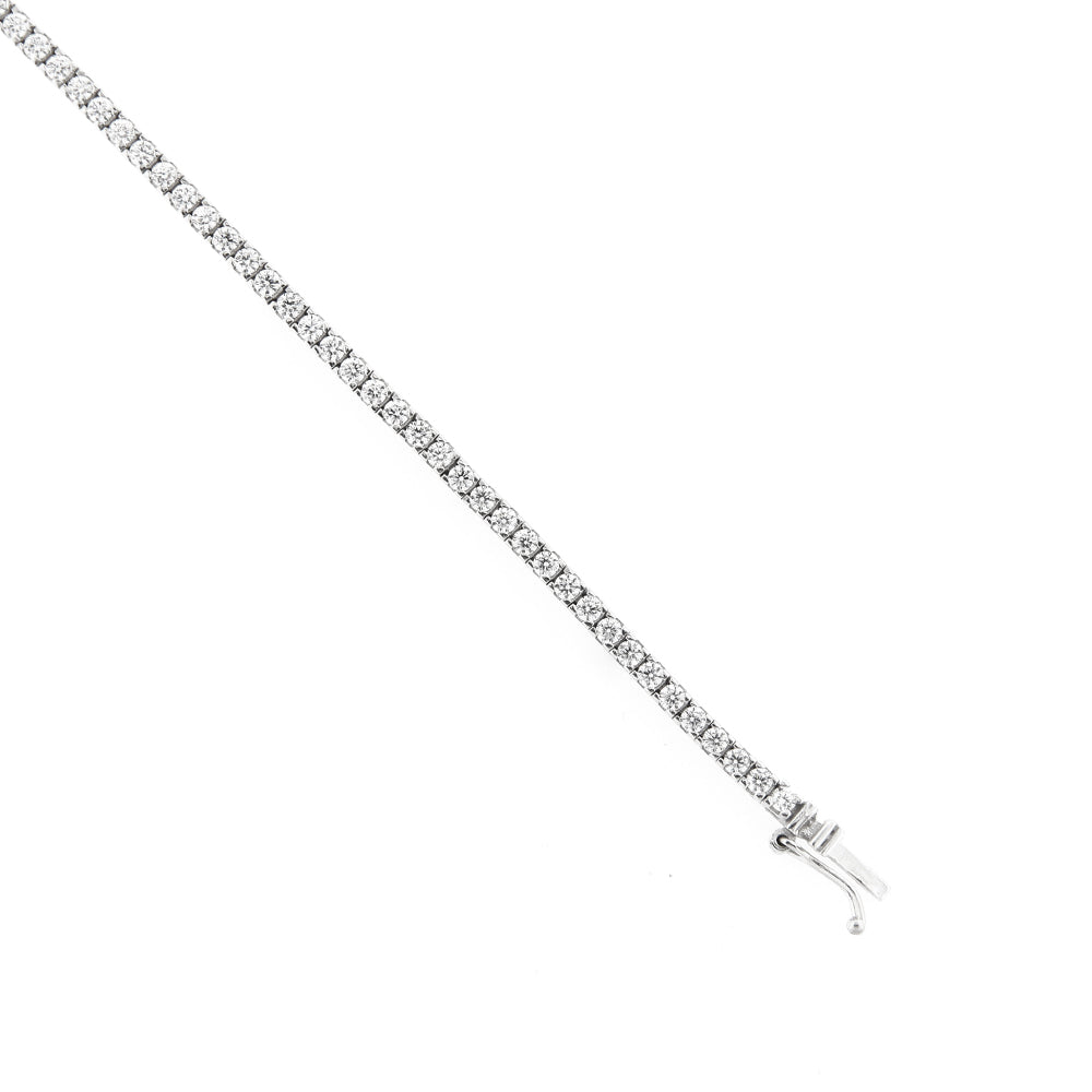 Bracciale Donna Oro Bianco Tennis con Zirconi