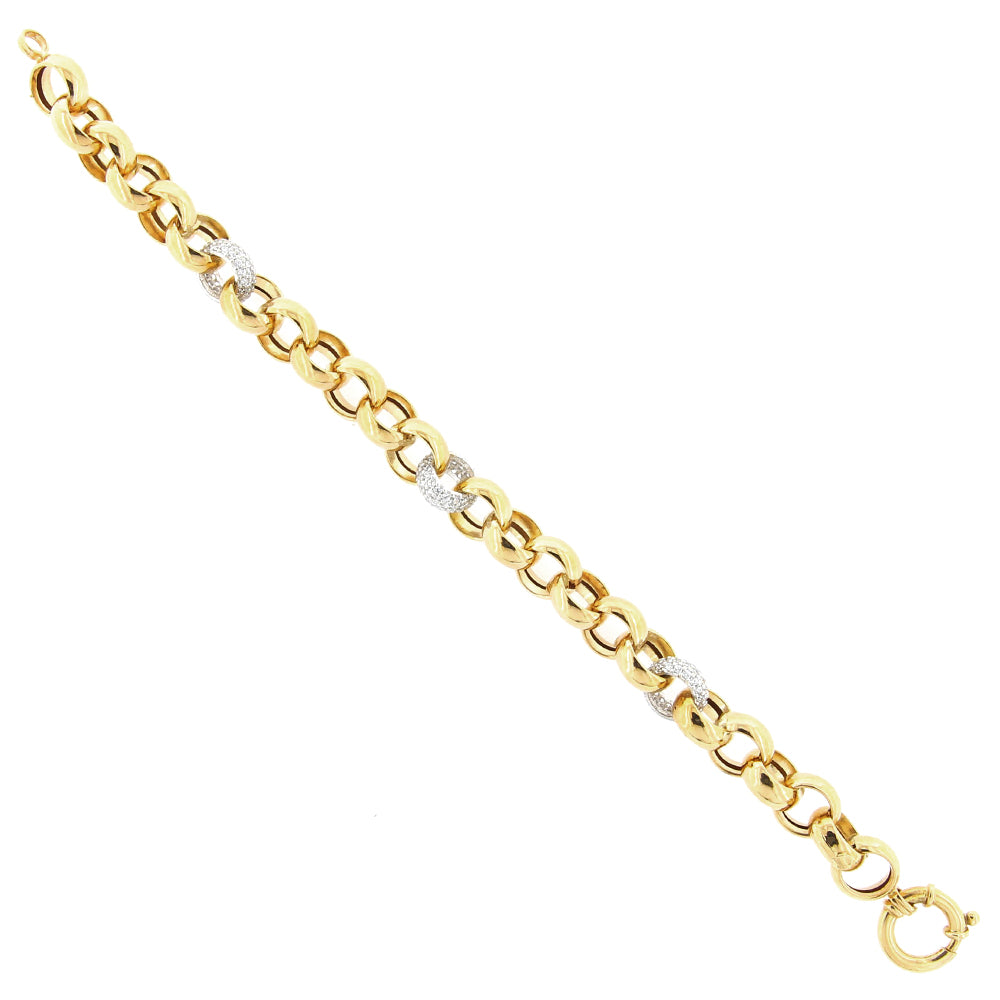 Bracciale Donna Oro Bianco e Giallo con Zirconi