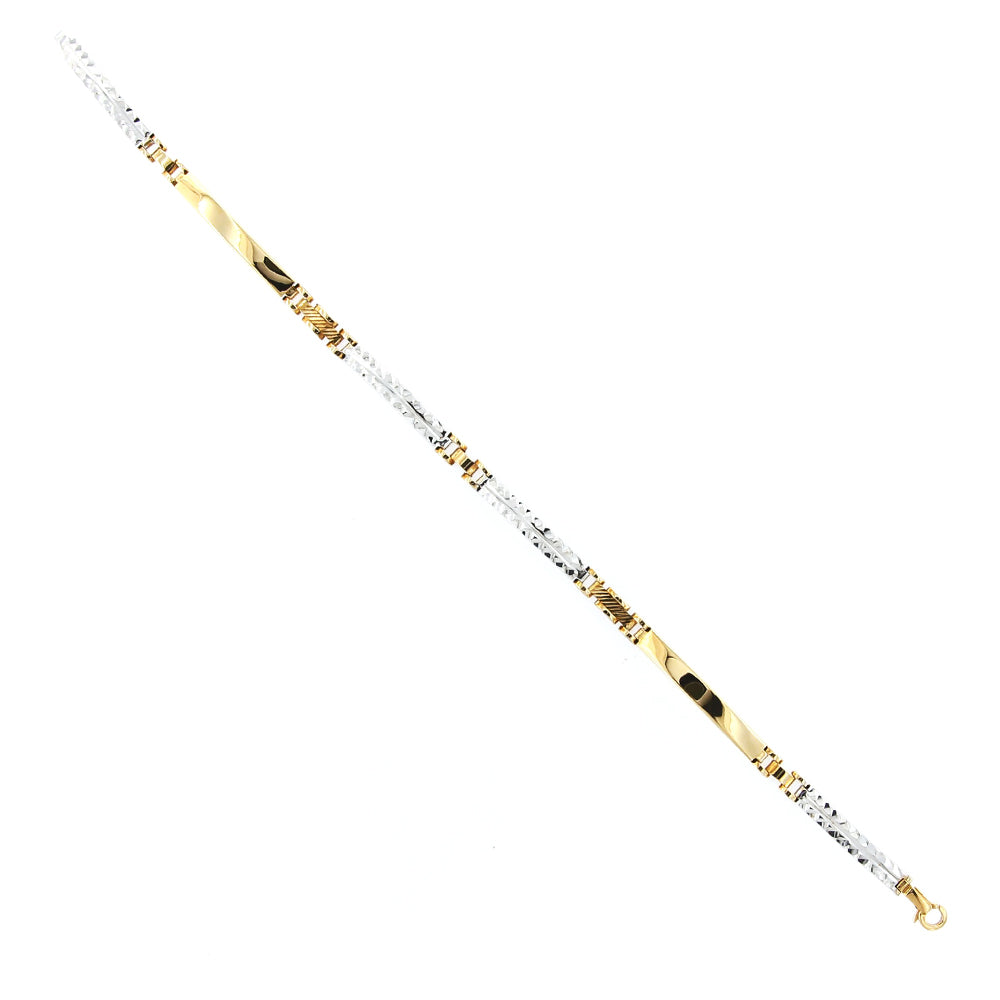Bracciale Unisex Oro Bianco e Giallo