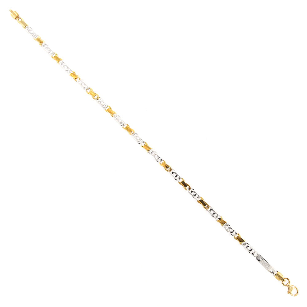 Bracciale Unisex Oro Bianco e Giallo