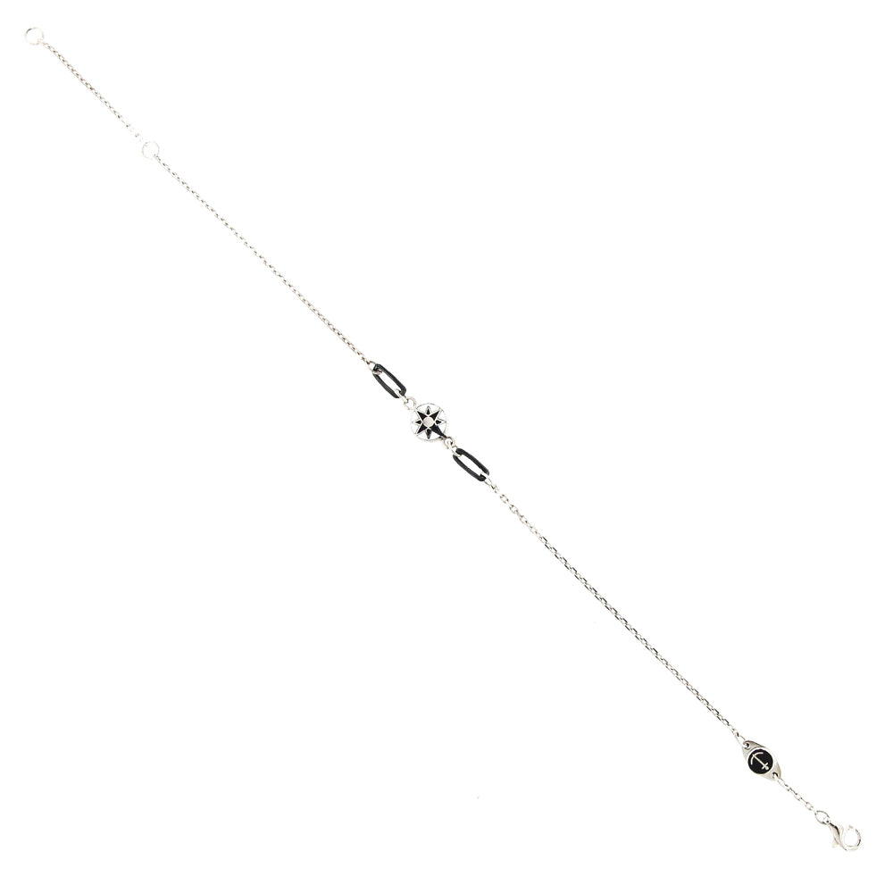 Bracciale Unisex Oro Bianco e Nero