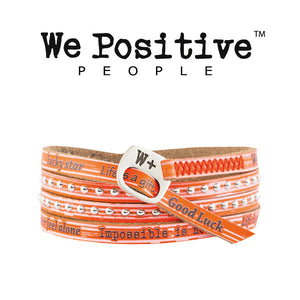 Bracciale We Positive Arancione Fluo Collezione Holiday Pelle HD006