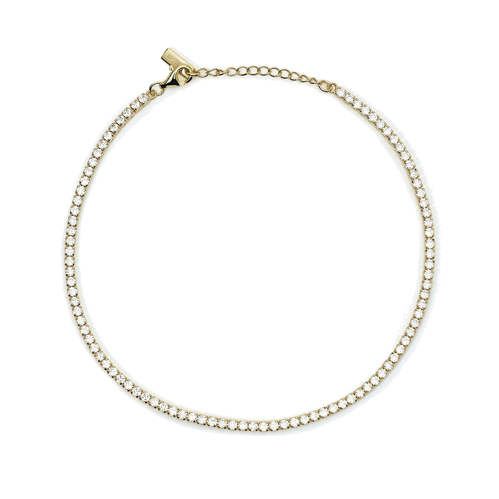 Cavigliera Donna in Argento Dorato con Zirconi Mabina Gioielli