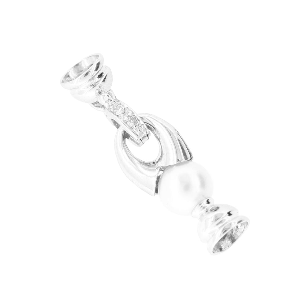 Chiusura per Collana con Perle in Oro Bianco e Diamanti
