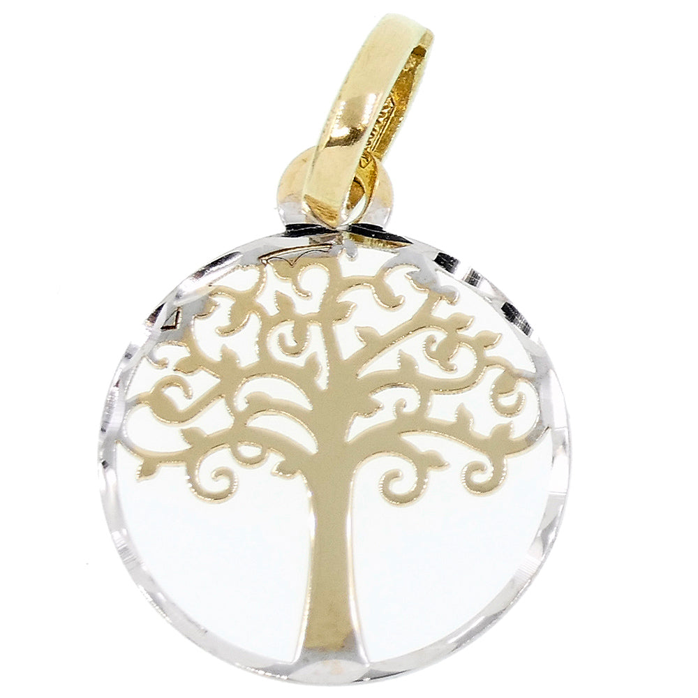 Ciondolo Albero della Vita  in Oro Giallo e Bianco