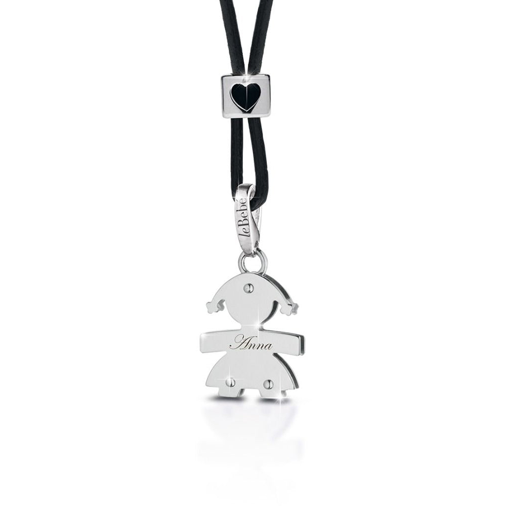 Ciondolo Femminuccia Classici Cuccioli Oro Bianco LBB008 - Le Bebè