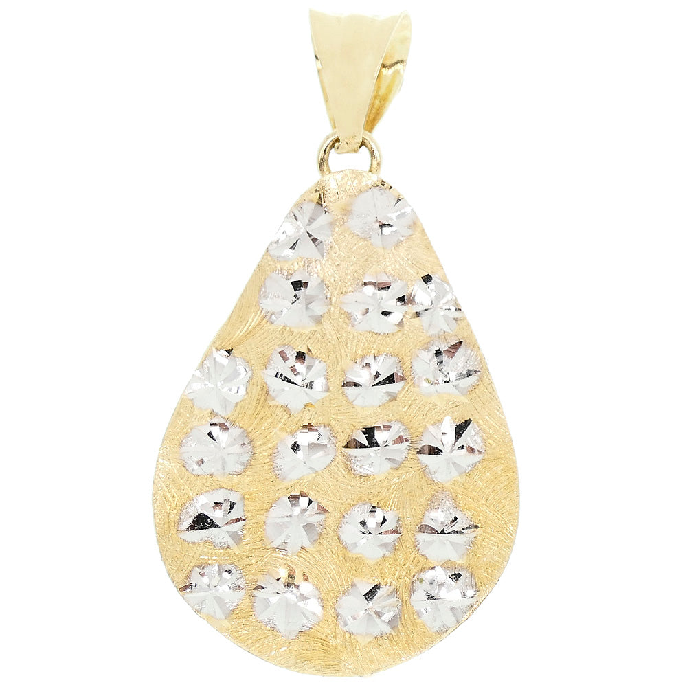 Ciondolo Goccia in Oro Bianco e Giallo