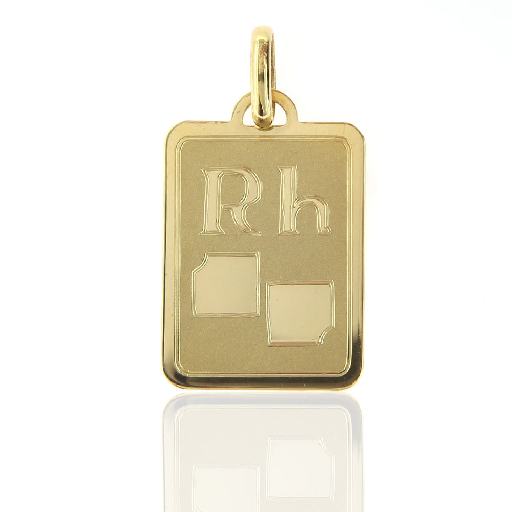 Ciondolo Medaglia Unisex Gruppo Sanguino in Oro Giallo