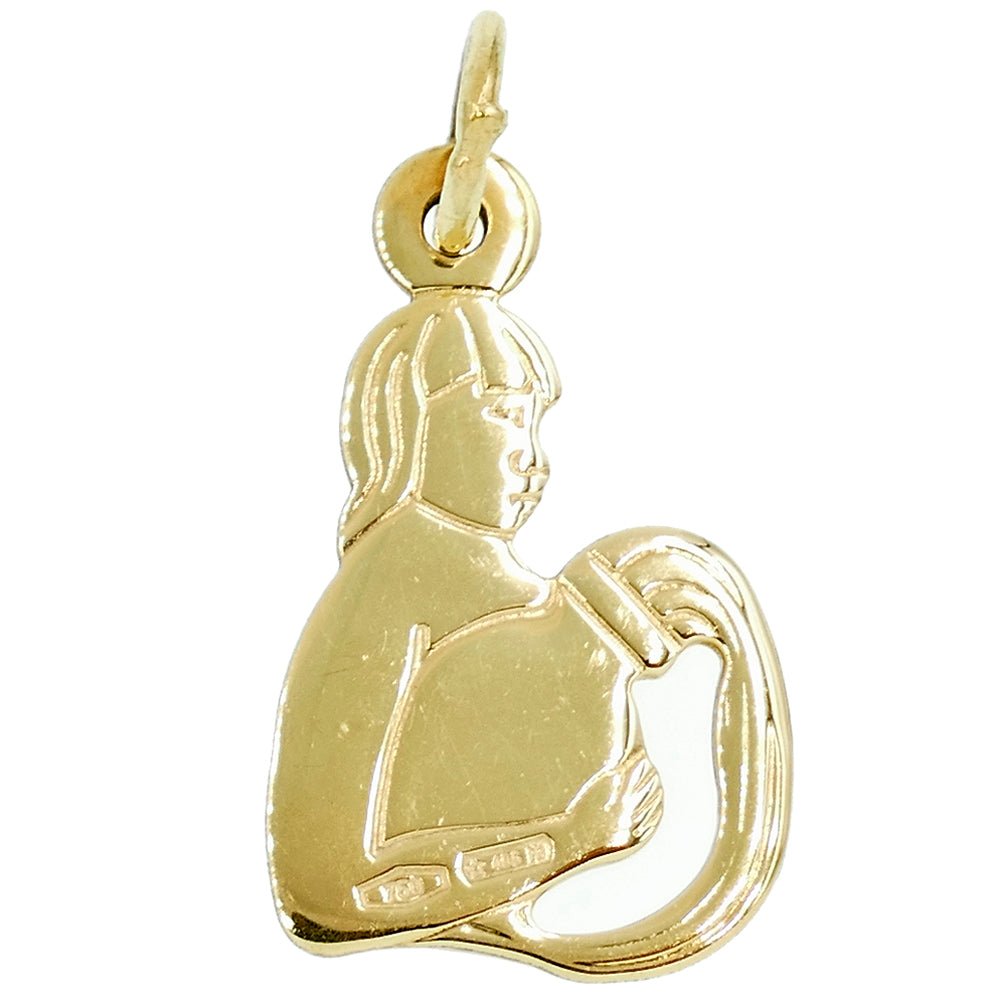 Ciondolo Unisex Zodiaco Acquario in Oro Giallo